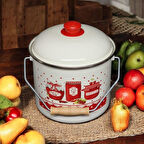 Alev Emaye Bakraç  Yoğurt Bağraç Bakliyat Kabı Seti 28 cm 9 litre