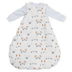 Bebegen Unısex Ekru Kedili Kundak Uyku Tulumu