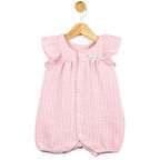 Kız Bebek Pembe Simli Fırfırlı Tulum