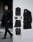 Beystil Erkek Siyah Slim Fit Keten Pantolon