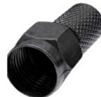 Ayt E-325 Siyah Contalı RG6 U6 22mm 1.Kalite F Konnektör 100'lü Poşet Uydu Soket Konnektörü 