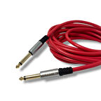 FULLY 3Metre 6.3mm Erkek-Erkek Mono Gitar Kablo - Kırmızı