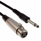 FULLY G-526V 6.3MM MONO ERKEK CANON DİŞİ 4 METRE  MİKROFON ARA KABLOSU