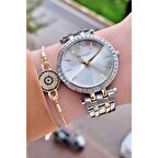 Ferrucci 1. Sınıf Çelik Sade Şık Kadın Kol Saat+Bileklik Hediyeli