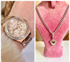 Ferrucci Rose Çelik Kordon Kadın Kol Saat+%100 Çelik Süper Kolye Hediye