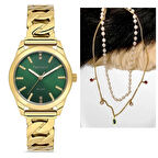 Ferrucci Çelik Kordon Özel Tasarım Kadın Kol Saati+%100 Çelik&İncili Kolye Hediyeli