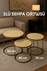 Kullanışlı ve Dekoratif 3’lü PVC Sehpa Örtüsü Takımı Şık Tasarım Oturma Odası Seti Silinebilir