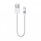 Nettech NT-26 Plastik 20 Cm Lightning Şarj ve Data Kablosu (Beyaz)