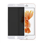iPhone 6 Plus / 6S Plus Uyumlu Privacy Ön Koruma Temperli Hayalet Cam Ekran Koruyucu (Beyaz)