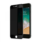 iPhone 7 Plus Uyumlu Privacy Ön Koruma Temperli Hayalet Cam Ekran Koruyucu (Siyah)
