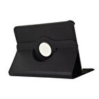 Samsung Galaxy Tab S9 FE Plus 360 Dönen Standlı Kapaklı Kılıf (Siyah)