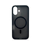 iPhone 16 N-Series 062 Magsafe Uyumlu Manyetik Silikon Kılıf (Siyah)