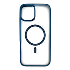 iPhone 16 N-Series 060 Magsafe Uyumlu Manyetik Silikon Kılıf (Mavi)