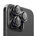 iPhone 16 Pro / 16 Pro Max Uyumlu Safir Seri Kamera Lens Koruyucu (Siyah)