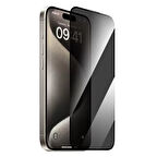 iPhone 16 Pro Max Uyumlu Privacy Ön Koruma Temperli Hayalet Cam Ekran Koruyucu (Siyah)
