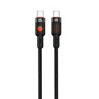 Nettech NT-DC32 60W Plastik 100 Cm Type-C To Type-C Şarj ve Data Kablosu (Siyah)