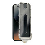 iPhone 15 Pro Kolay Uygulama Aparatlı Dust Proof Privacy Temperli Hayalet Cam Ekran Koruyucu (Siyah)