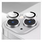iPhone 14 / 14 Plus Uyumlu Alüminyum Seri Kamera Lens Koruyucu (Gri)
