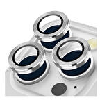 iPhone 12 Pro Max Uyumlu Alüminyum Seri Kamera Lens Koruyucu (Gri)