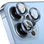 iPhone 12 Pro / 11 Pro / 11 Pro Max Uyumlu Alüminyum Seri Kamera Lens Koruyucu (Mavi)