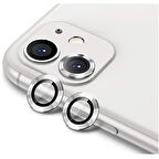 iPhone 12 / iPhone 12 Mini /iPhone 11 Uyumlu Alüminyum Seri Kamera Lens Koruyucu (Gri)