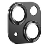 iPhone 14 / 14 Plus Uyumlu Metalik Seri Kamera Lens Koruyucu (Siyah)