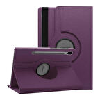 Samsung Galaxy Tab S7 FE SM-T733 12.4 360 Dönen Standlı Kapaklı Kılıf (Mor)
