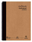 Natural Journal A5 Defter Kraft Sert Kapak ÇİZGİLİ 160 Sayfa, Spiralli Softbook 80 yp