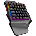 Rampage MIRACLE K1 Siyah USB Led Aydınlatmalı Q 35 Tuşlu Mini Gaming Klavye