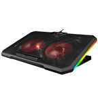 AD-RC12 CLAW Siyah 2 Fan 2 USB RGB Işıklı 15-17 Notebook Soğutucu Stand