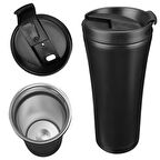 TERMOS KUPA MAT PASLANMAZ ÇELİK SİYAH 500ML S-LİNK SL-TM1971A