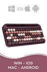 KB-99 MOCHA 2.4G+BT1+BT2 Çoklu Cihaz Bağlantılı Q Kablosuz klavye