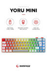 Rampage YORU Mini Gri/Beyaz Type-C Bağlantılı OUTEMU Red Swich Q Mekanik Gaming Oyuncu Klavye RGB