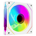 7C-120B 120*120*25mm Double Ring Aynalı ARGB Beyaz Kasa Fanı