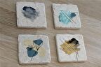 Soyut Tasarımlar Doğal Taş Bardak Altlığı 4'lü set - Natural Stone Coasters
