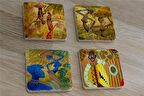 Aborjin Kabile Üyeleri Etnik Doğal Taş Bardak Altlığı 4'lü set - Natural Stone Coasters