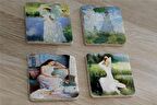 Monet ve Kadınlar Doğal Taş Bardak Altlığı 4'lü set - Natural Stone Coasters