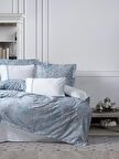 Cotton Box Çift Kişilik Elit Saten Nevresim Takımı Stilla Mavi