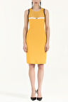 Sarı File örgülü triko elbise 28064 | 44