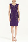 Mor Desen örgülü triko elbise 28083 | 42