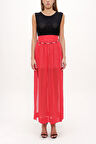 Kırmızı Aksesuarlı şifon etek 80495 | 44