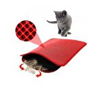 CleanStep Elekli Kedi Tuvalet Önü Paspası 60 x 45 cm KIRMIZI