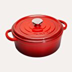 Sürel 28cm Döküm Derin Tencere Kırmızı