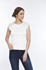 Kadın Pamuklu Modal Kolsuz Comfort Fi̇t Dantelli̇ Tişört - 2406