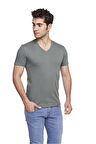 ERKEK PAMUKLU V-YAKA COMFORT FİT KISA KOLLU RENKLİ TİŞÖRT – 422