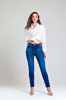 Slim MOM Günlük Kadın Strech Jean Normal Bel Traditional 5 Cep Denim Pantolon 