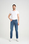 Slim D285 Günlük Erkek Straight Strech Jean Normal Bel Young 5 Cep Denim Pantolon 