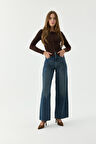 Wide Leg D289 Günlük Kadın Palazzo Jean Rigit Yüksek Bel Young 5 Cep Denim Pantolon 