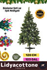 Noel Paketi Kutu Süsleme Seti Yılbaşı Çam Ağacı Renkli Işığı Yeni Yıl Kutlama Parti 120 Cm 123 Dal