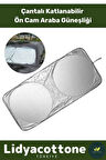 Araba Ön Cam Güneşlik Premium UV Işık Engelleyici Çift Katmanlı Dayanıklı Çantalı Katlanabilir